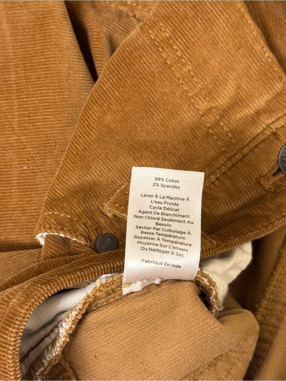Talbots Womens Jeans Brown Corduroy Straight Leg Pant Cotton Blend Size 10p - Picture 4 of 6